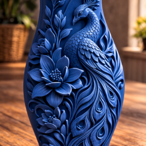 Jarrón Floral Pavo Real